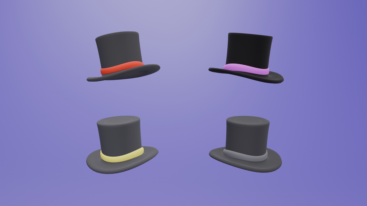 Media 1 for listing Stylized Top Hat Low-poly 3D model