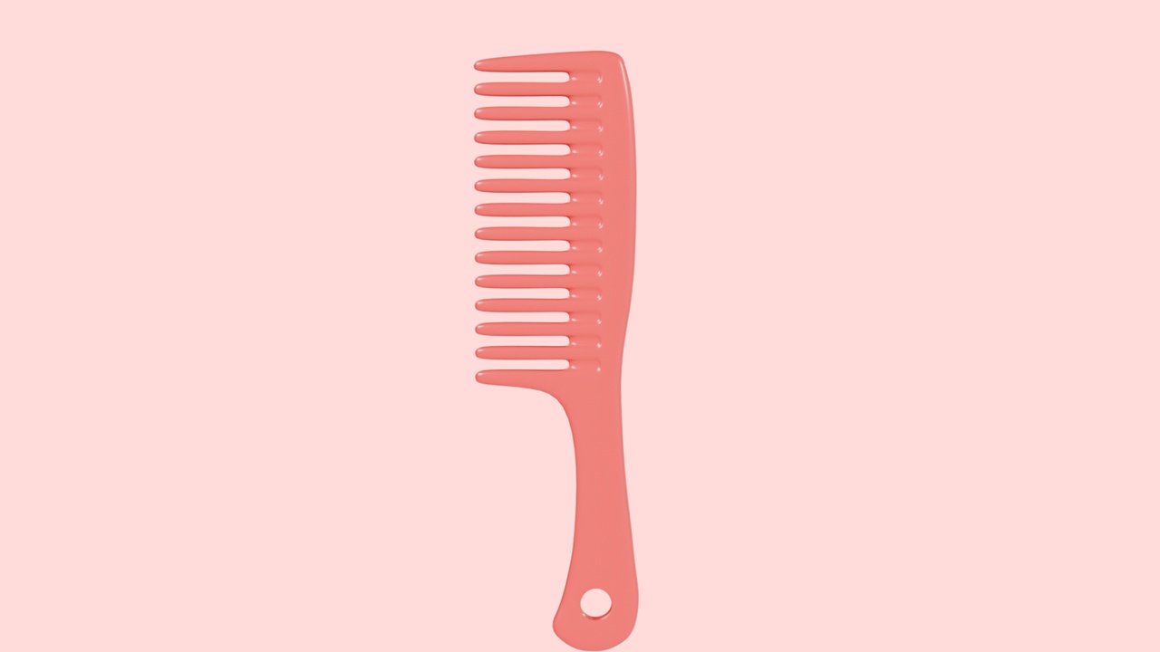 Media 1 for listing Wide Tooth Hair Comb Pink Plastic Styling Comb
