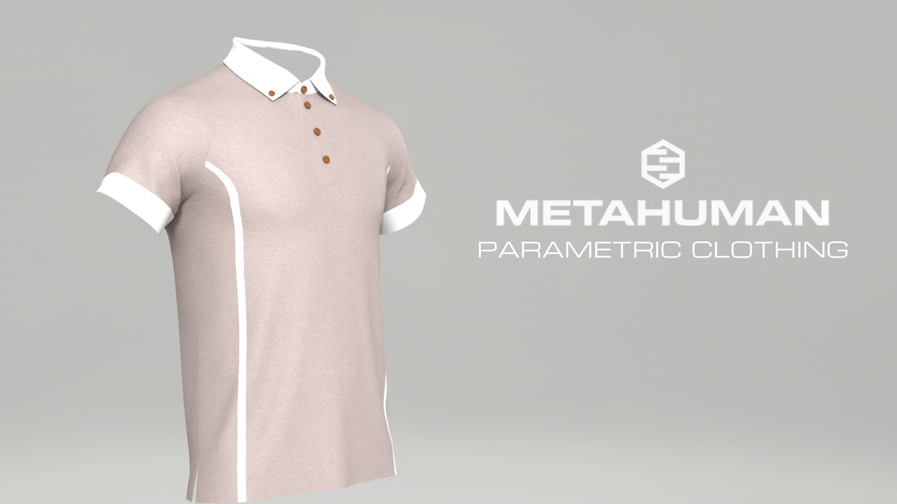 Media 1 for listing MetaHuman Parametric Polo Shirt #2 | 4 Texture Variations |