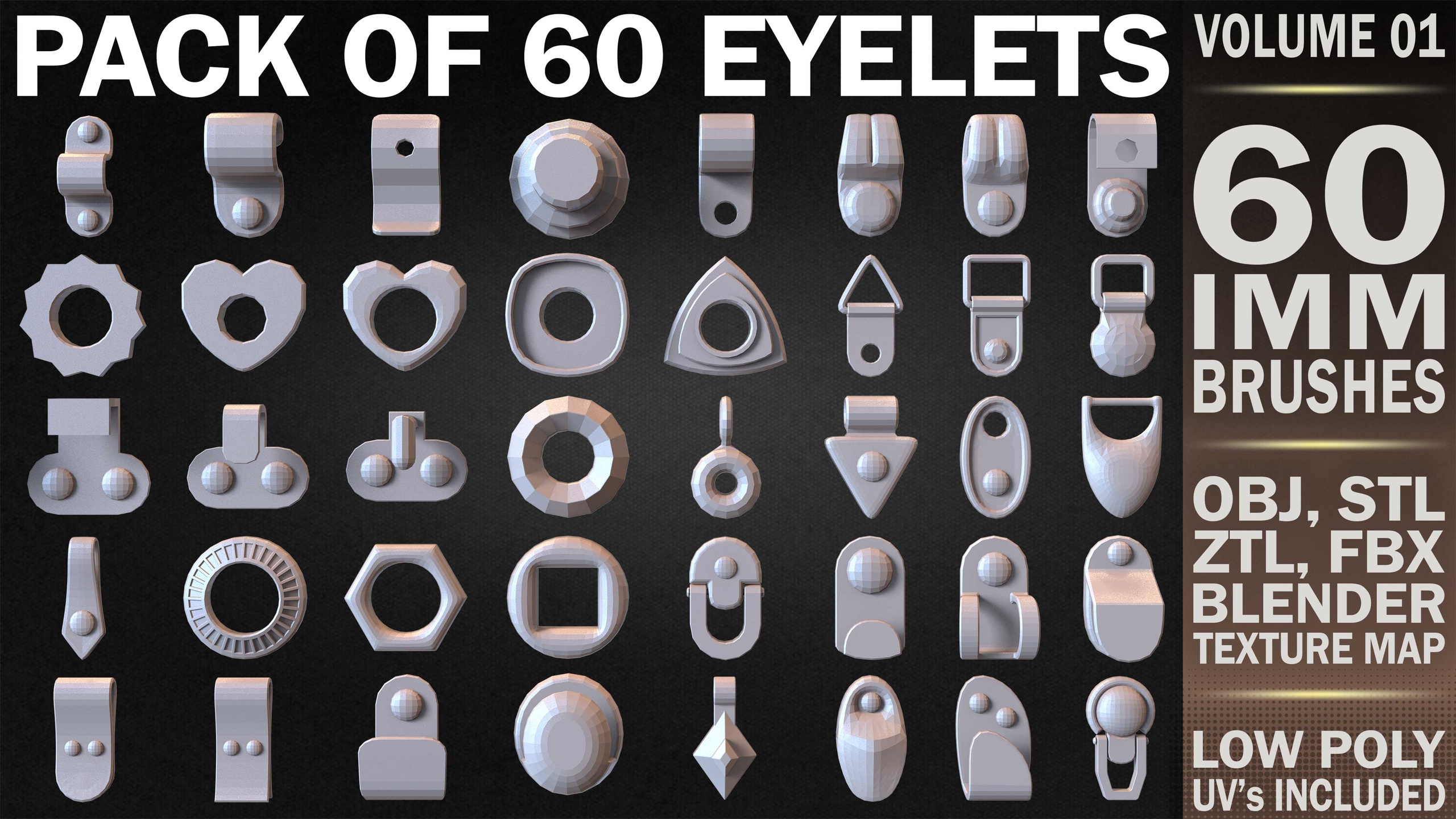 Media 1 for listing Pack of 60 Eyelets