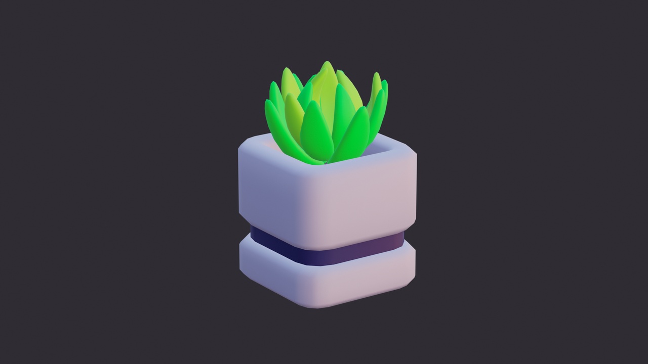 Media 1 for listing Low Poly Stylized Potted Plant