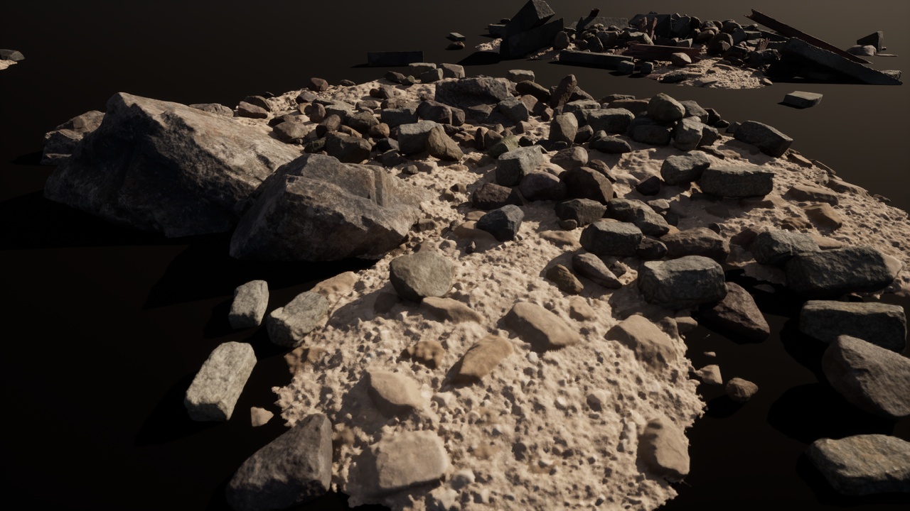 Media 1 for listing Ground Debris Pack – Dirt, Rubble, Rocks, Planks & Pavers