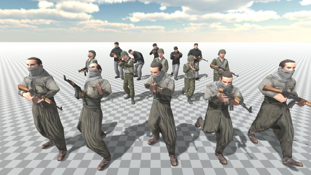 Media 1 for listing Soldier Terrorist Enemy Animated Fps 3 Different Character Mobile Ready
