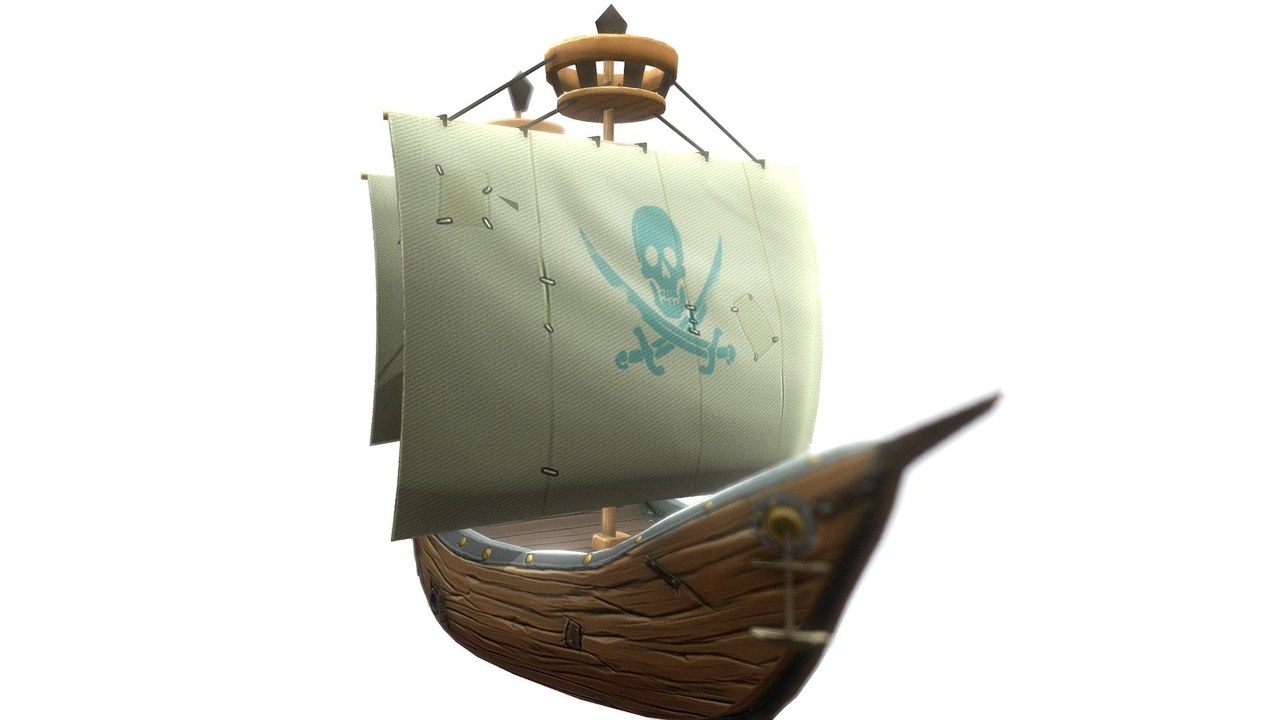 Media 1 for listing Pirate Ship Hand-Painted