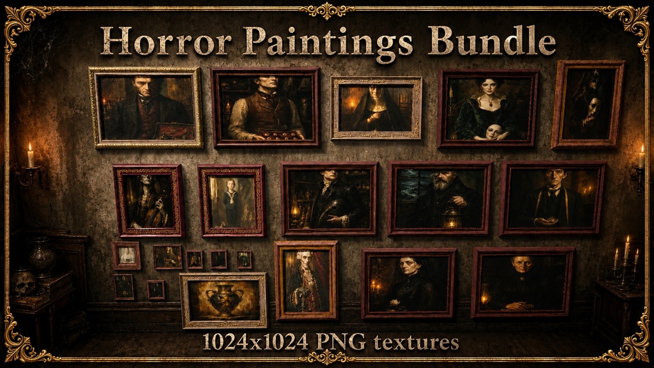 Media 1 for listing Horror Paintings Pack (Facial Portraits)