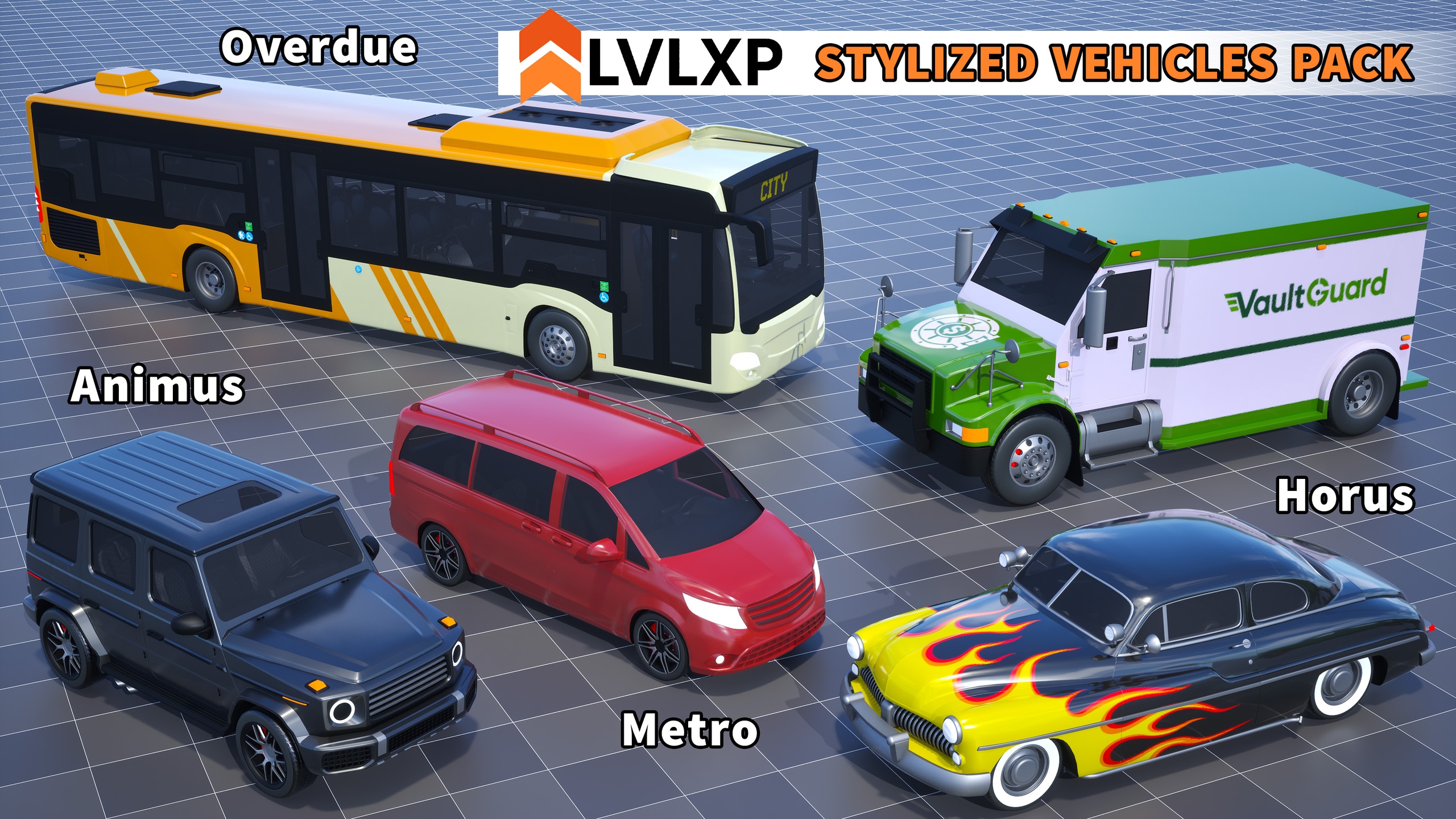 Media 1 for listing Stylized Drivable Vehicles - Pack 9
