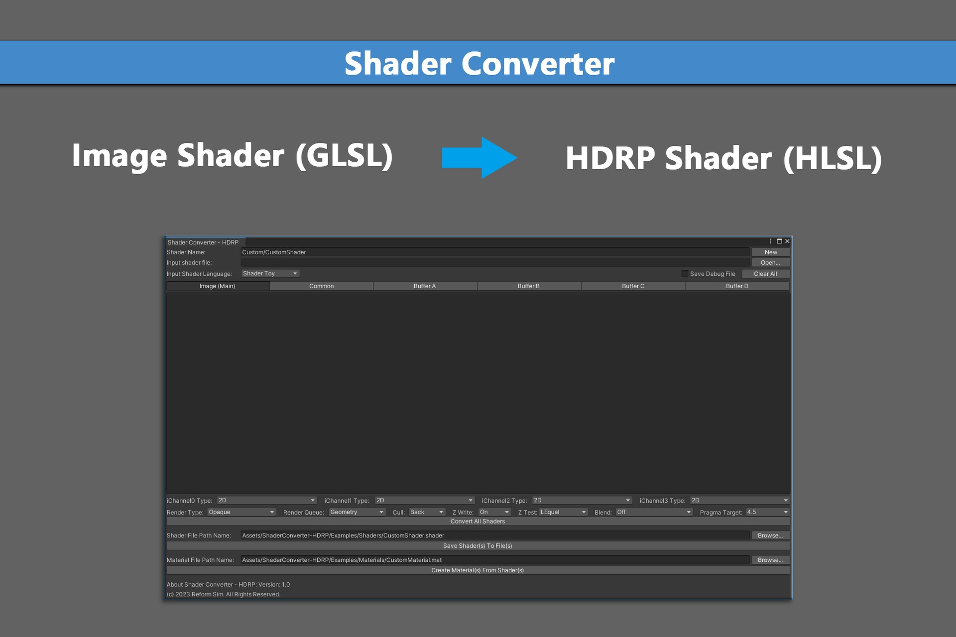 Media 1 for listing Shader Converter - HDRP