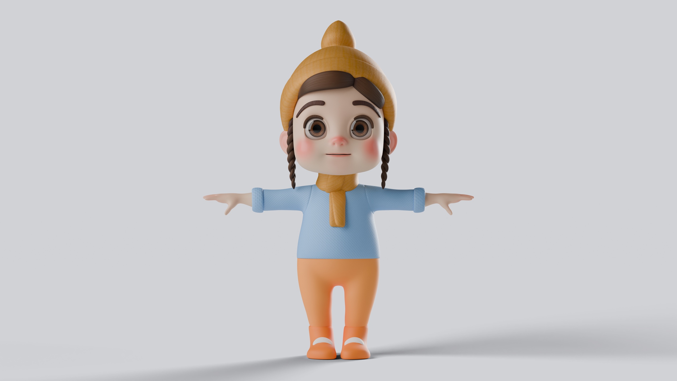 Media 1 for listing Baby Character Girl Fully Rigged Game Ready Animation Ready