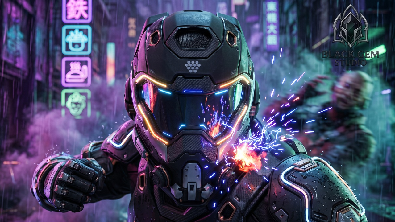 Media 1 for listing Neon Ghost Recon Cyber Helmet for Futuristic Soldiers