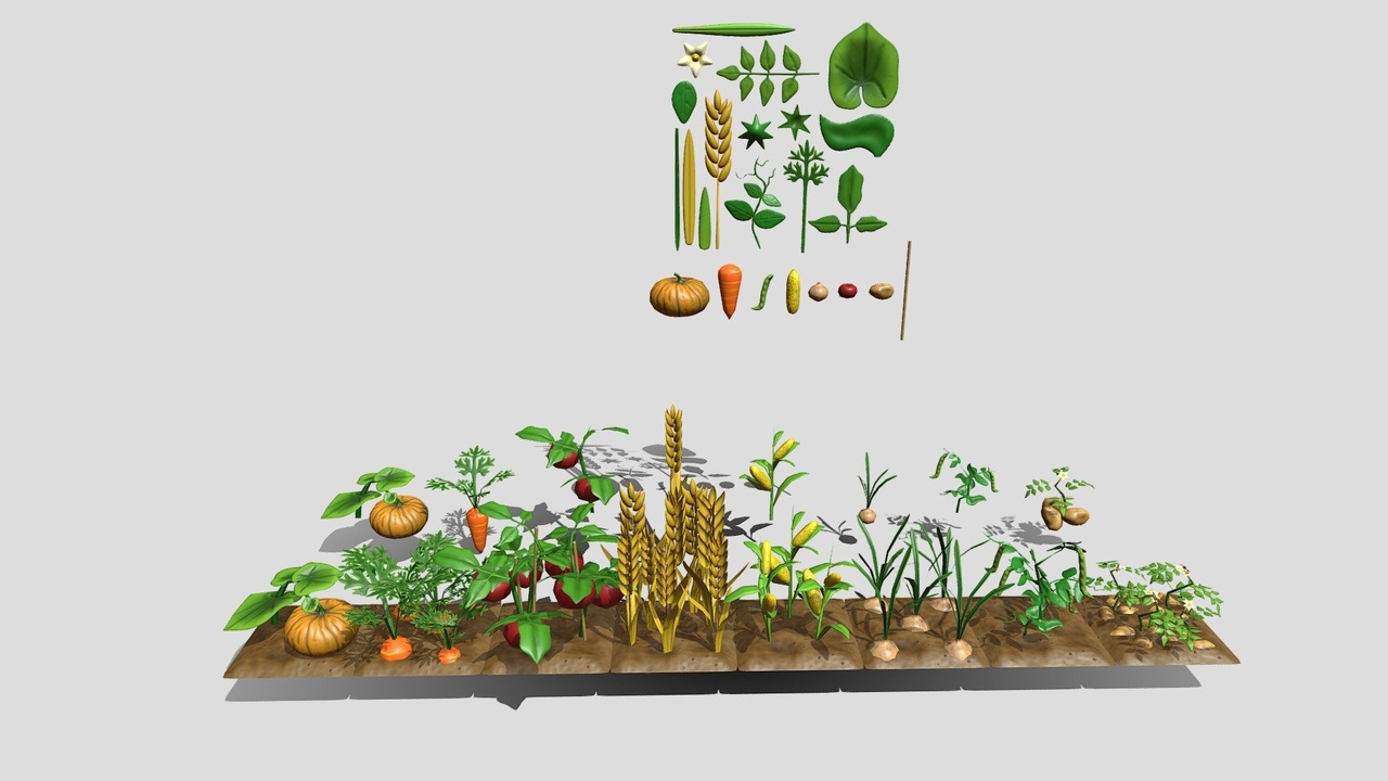 Farm plants models (mobile game-ready, lowpoly) 제품 등록을 위한 미디어 1개