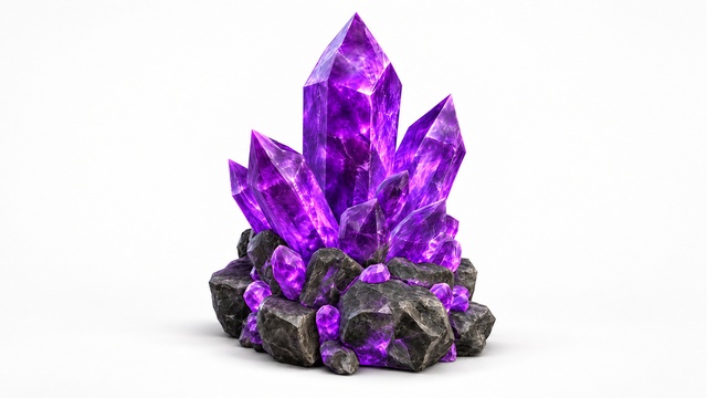 Fantasy Arcane Purple Crystal Cluster preview on Fab