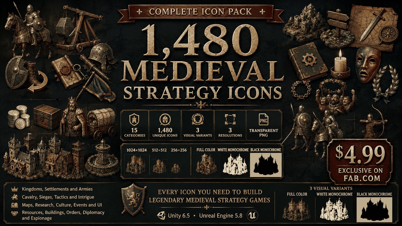 Media 1 for listing 1480 Medieval Strategy Icons