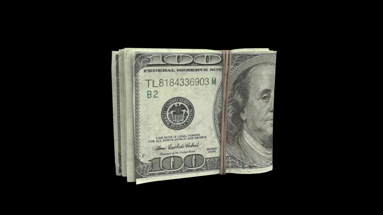 Media 1 for listing Money Gameready PBR stack of dollar bills on table Low-poly 3D model