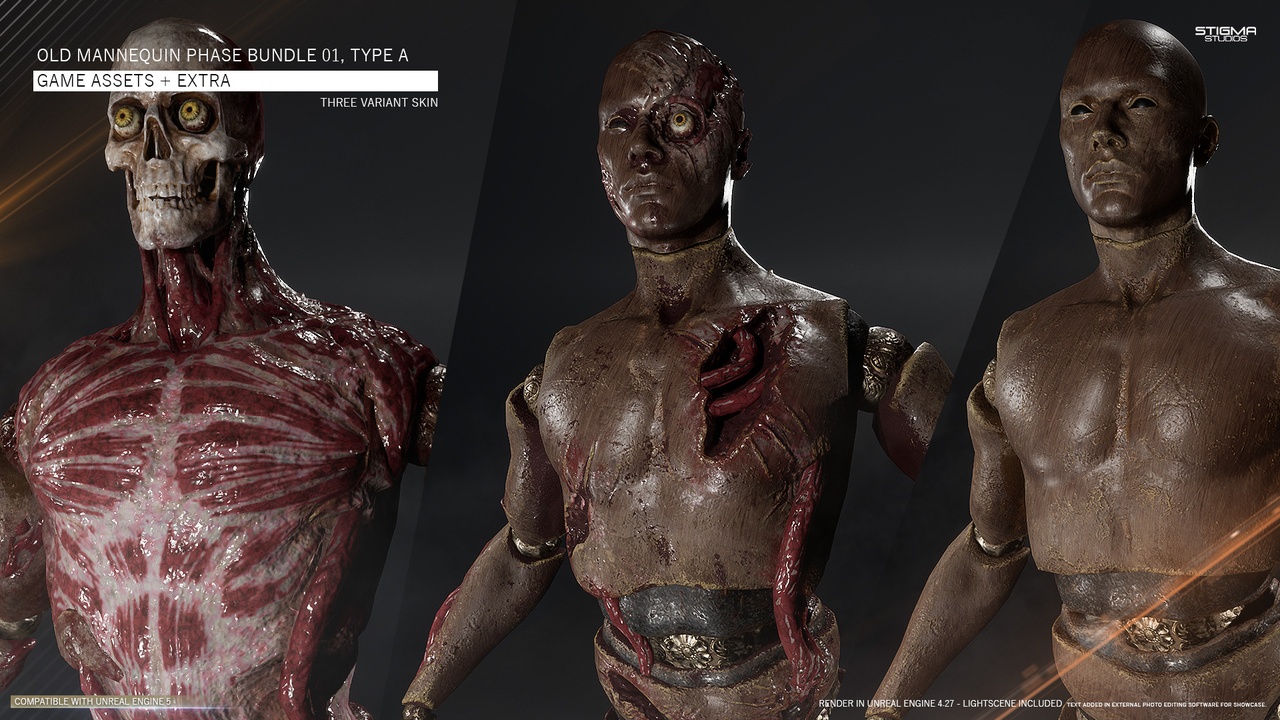 Media 1 for listing Old Mannequin Phase Bundle 01, Type A - Game Assets + Extra | STIGMA STUDIOS