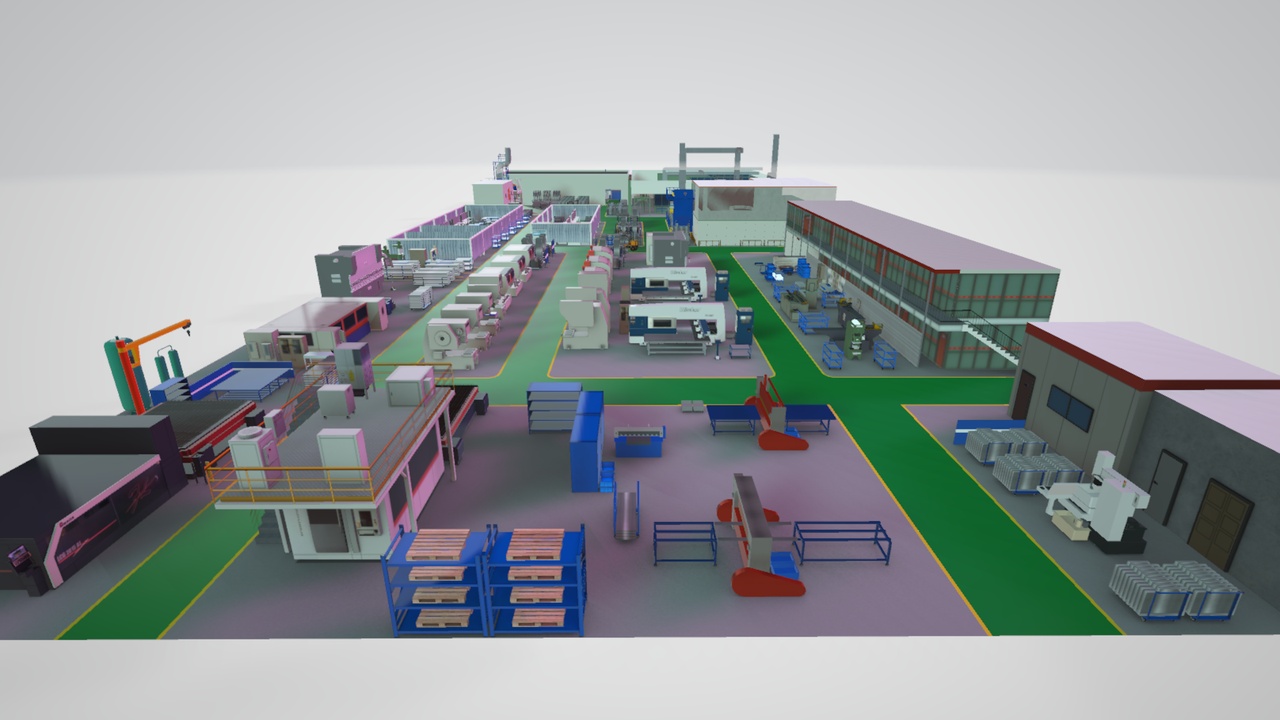 Media 1 for listing Smart Factory Production Line & AGV Simulation Pack | Modular Machines, Workcell