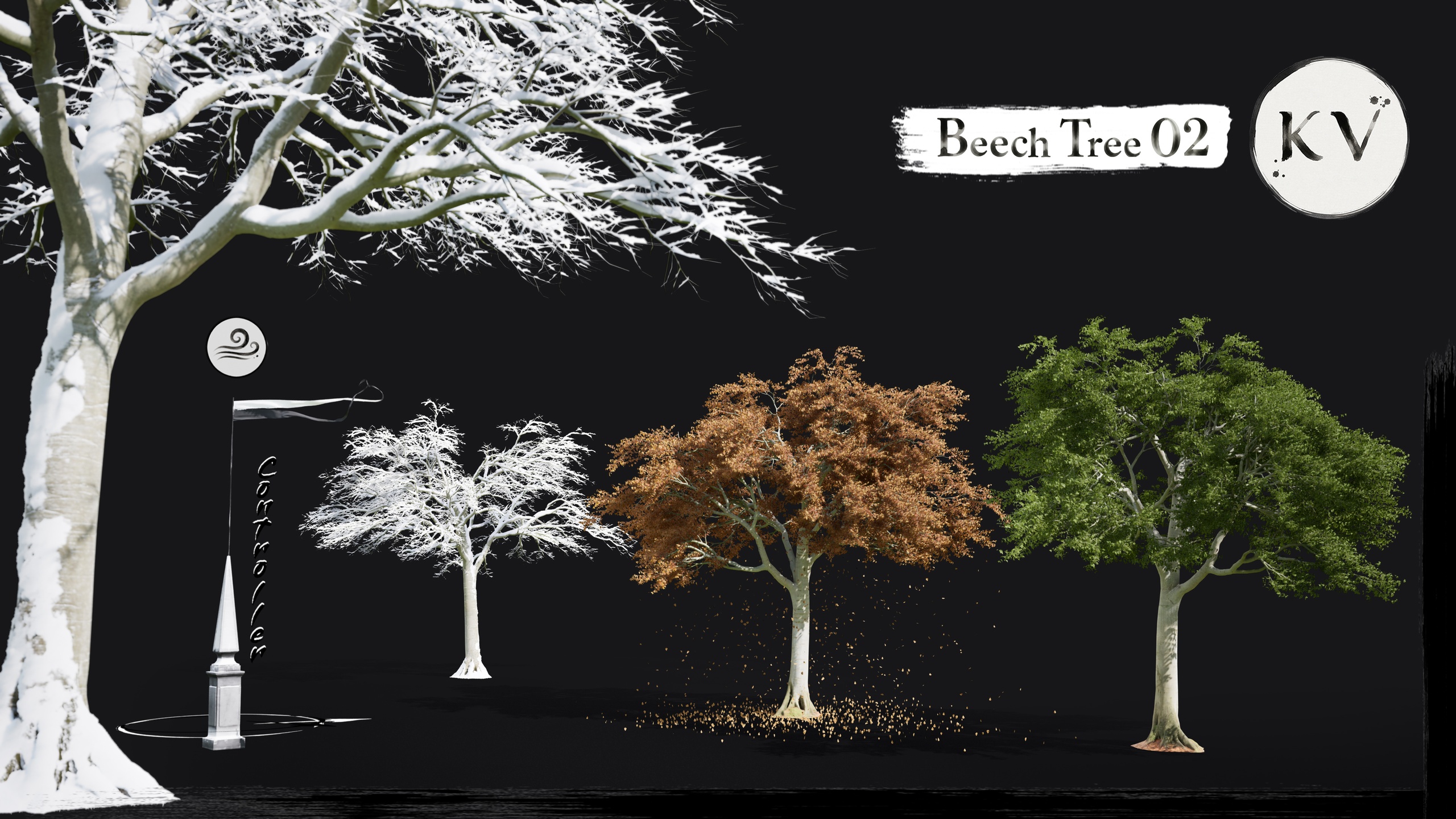 Media 1 for listing KV 🌳 Beech Tree 02 — Cinematic Animated Tree |Nanite | Wind | Seasons|