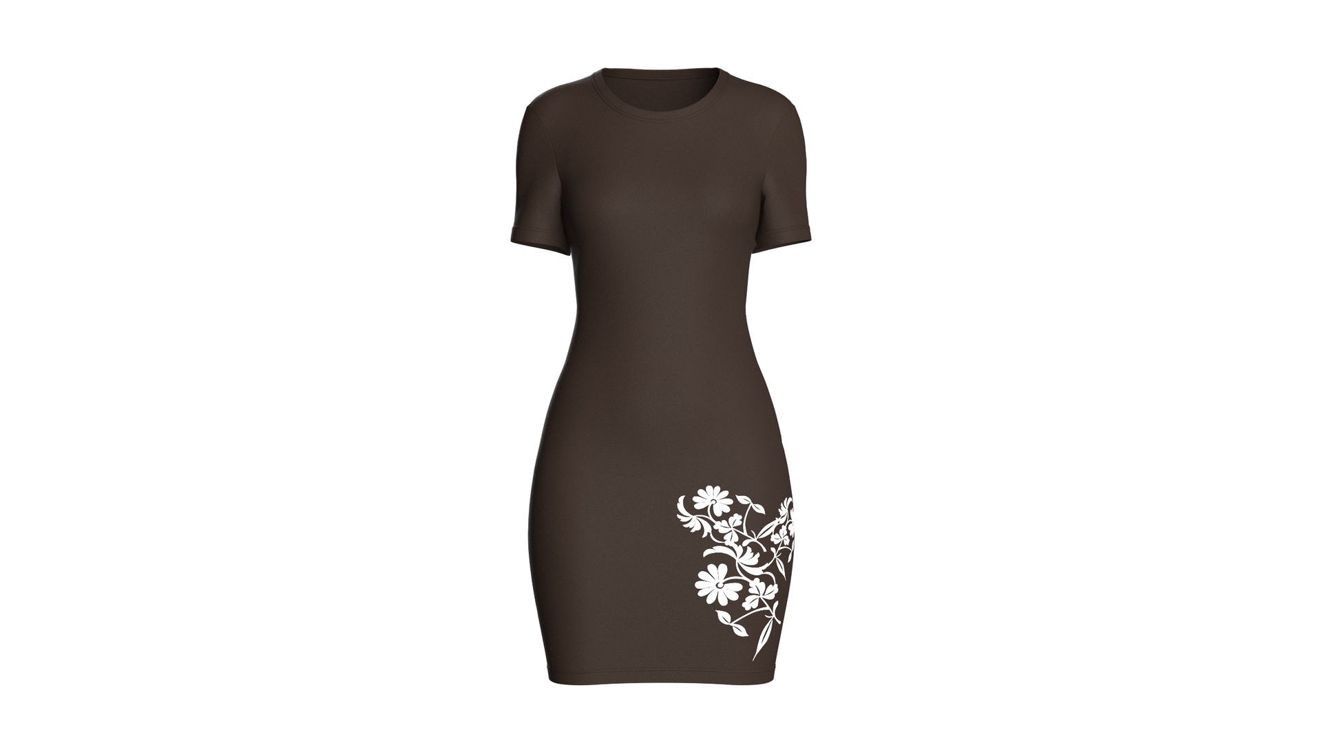 Media 1 for listing Girls Dark Brown Bodycon Mini Dress | High Poly