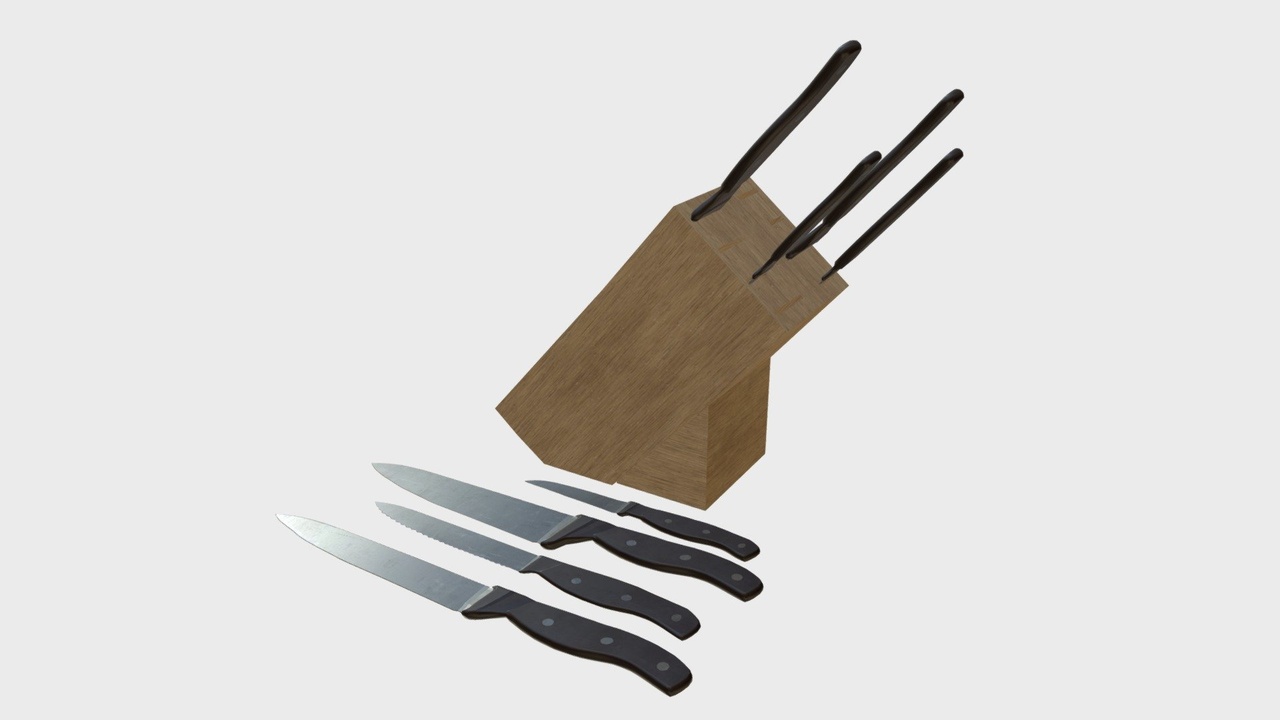 Media 1 for listing Kitchen knives with wooden stand