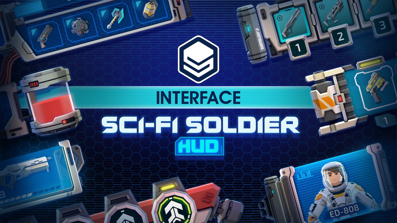 Media 1 for listing INTERFACE - Sci-Fi Soldier HUD / UI - Synty