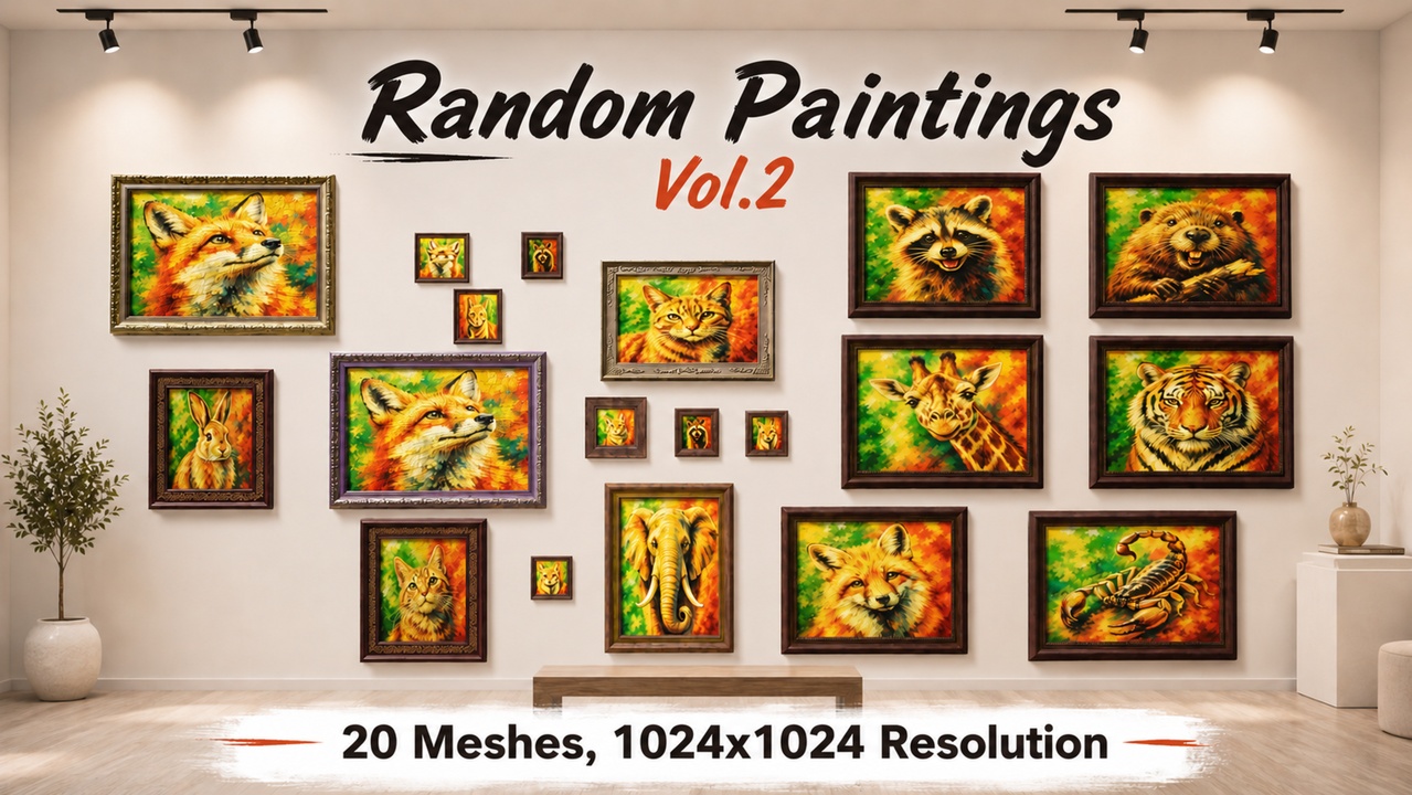 Media 1 for listing Random Paintings - Wall Decor Art - Animals - Vol.2