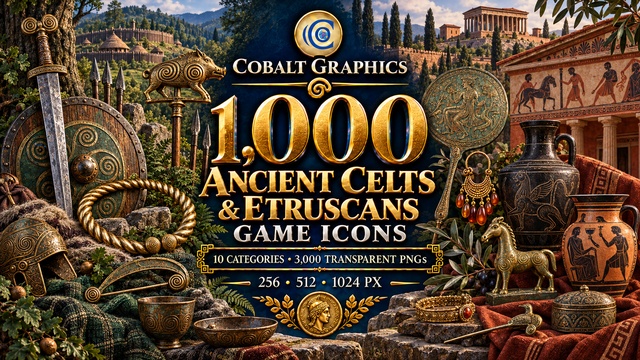 1,000 Ancient Celts & Etruscans Game Icons | RPG Items — Cobalt Game Assets