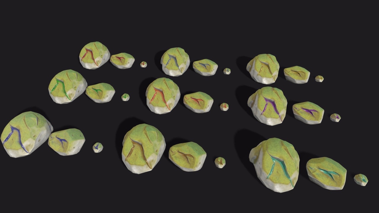 Media 1 for listing Stylized Ore Rocks Pack (Lowpoly,game ready)