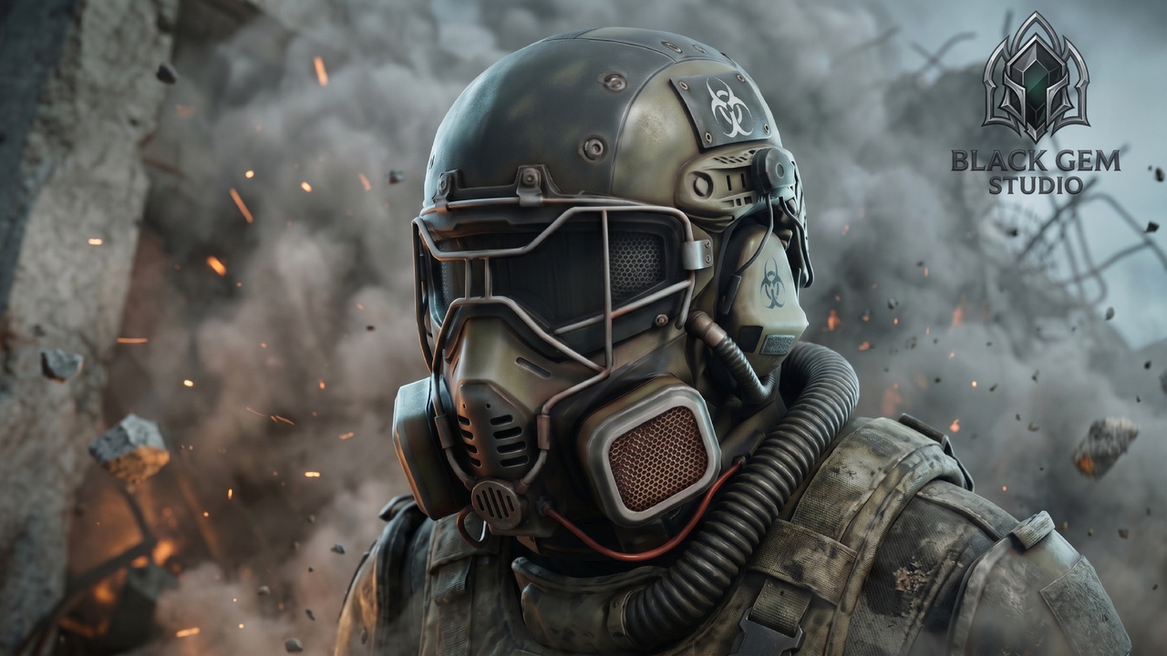 Media 1 for listing Futuristic Tactical Respirator Helmet for Metahuman SciFi Combat Soldiers