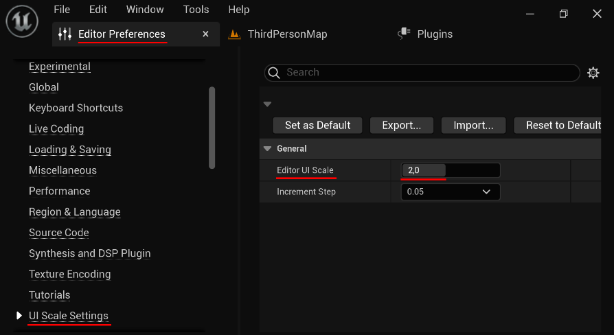 Editor UI Scale | Fab