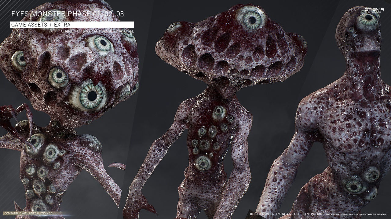 Media 1 for listing Eyes Monster Phase Bundle 01, Type A - Game Assets + Extra | STIGMA STUDIOS
