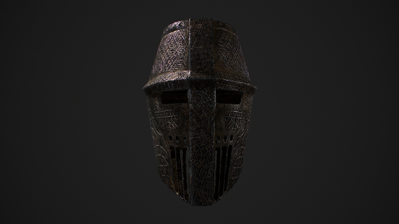 Media 1 for listing Medieval Crusader Knight Helmet - Low-Poly PBR 3D Model