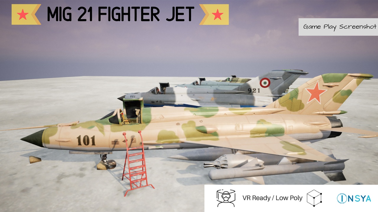 Media 1 for listing MiG 21 Fighter Jet with animations