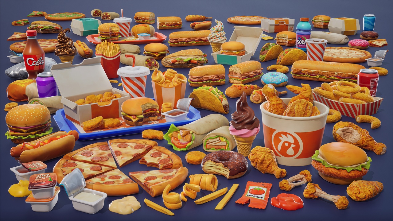 Media 1 for listing Stylized Food: Fast Food / Junk Food - Unreal Engine