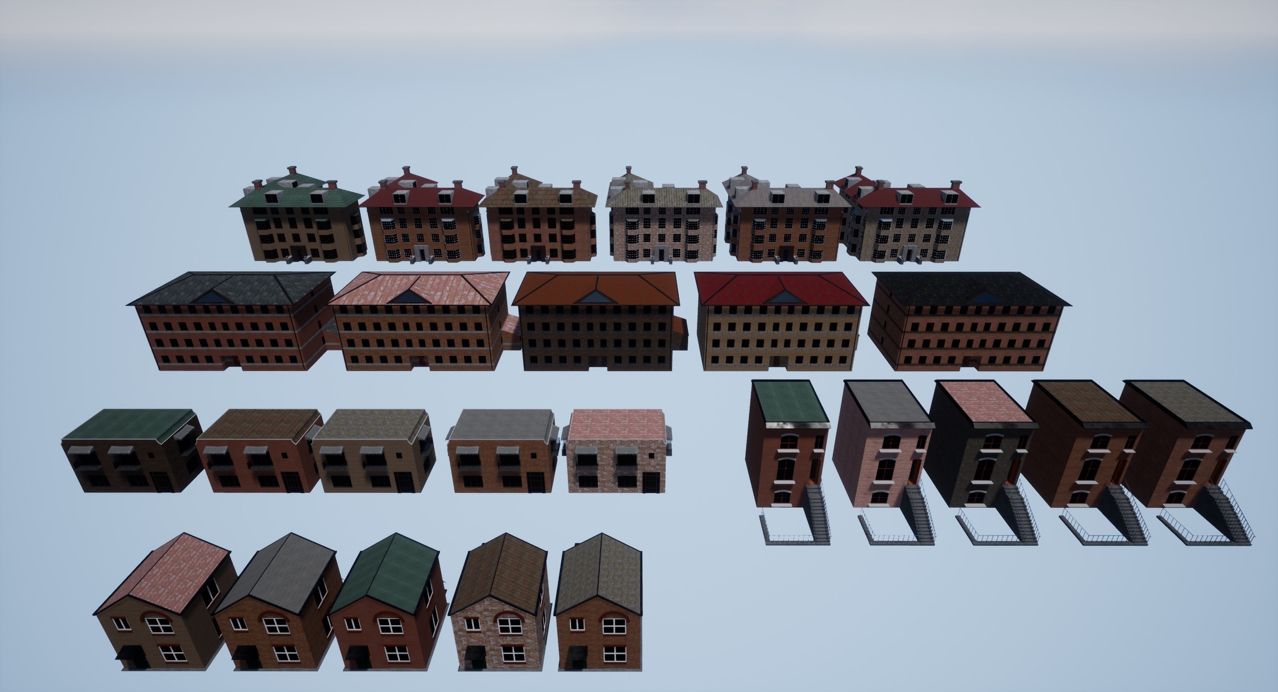 Media 1 for listing Modular Urban Residential City Pack - Low Poly Buildings Game Ready