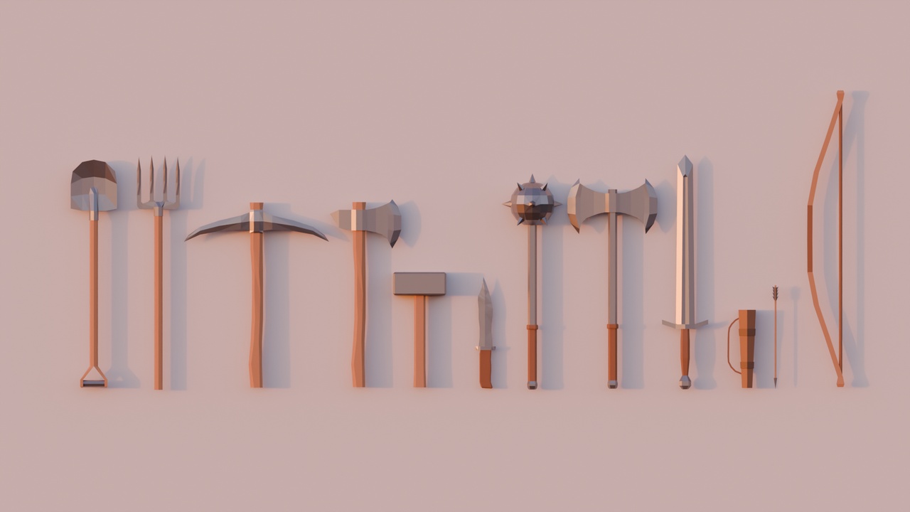 Media 1 for listing Lowpoly weapon and tools
