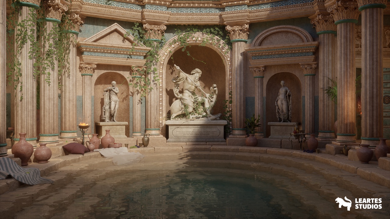 商品 Neptune's Roman Bath ( Roman Roman Baths Neptune Roman Medieval Greek Bath 3D ) 的媒体 1