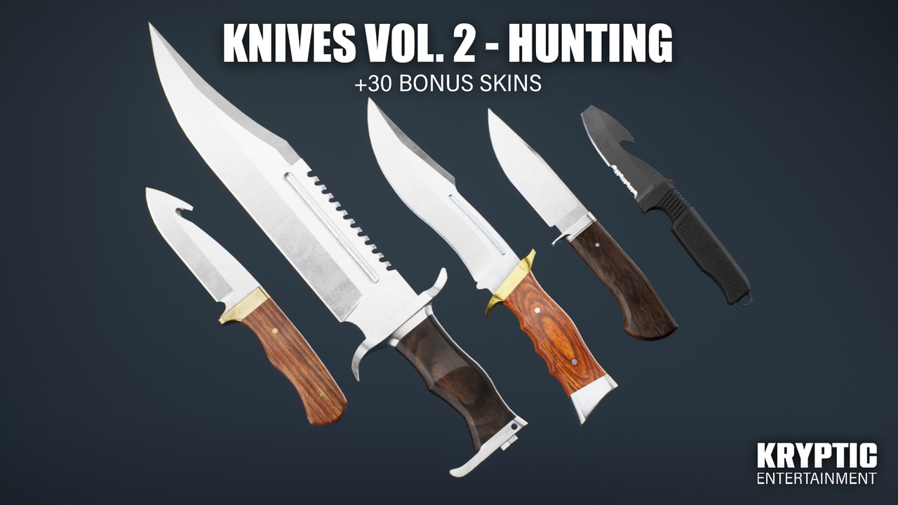 Media 1 for listing Knives Vol. 2 - Hunting (4K FPS Melee Weapons - 30 Bonus Skins)