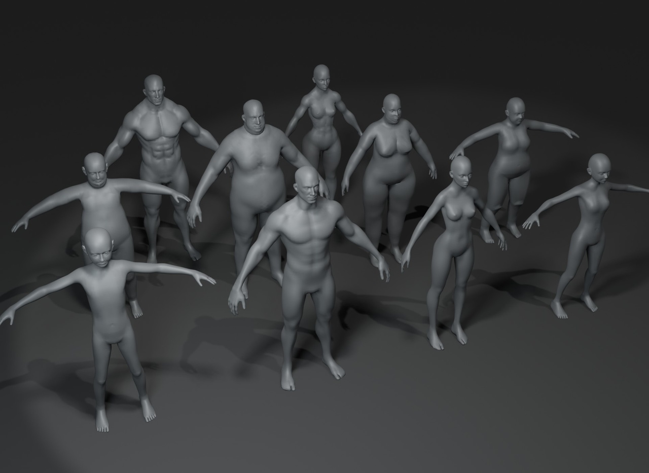 Media 1 for listing Human Body Base Mesh 10 3D Models Pack 10k Polygons