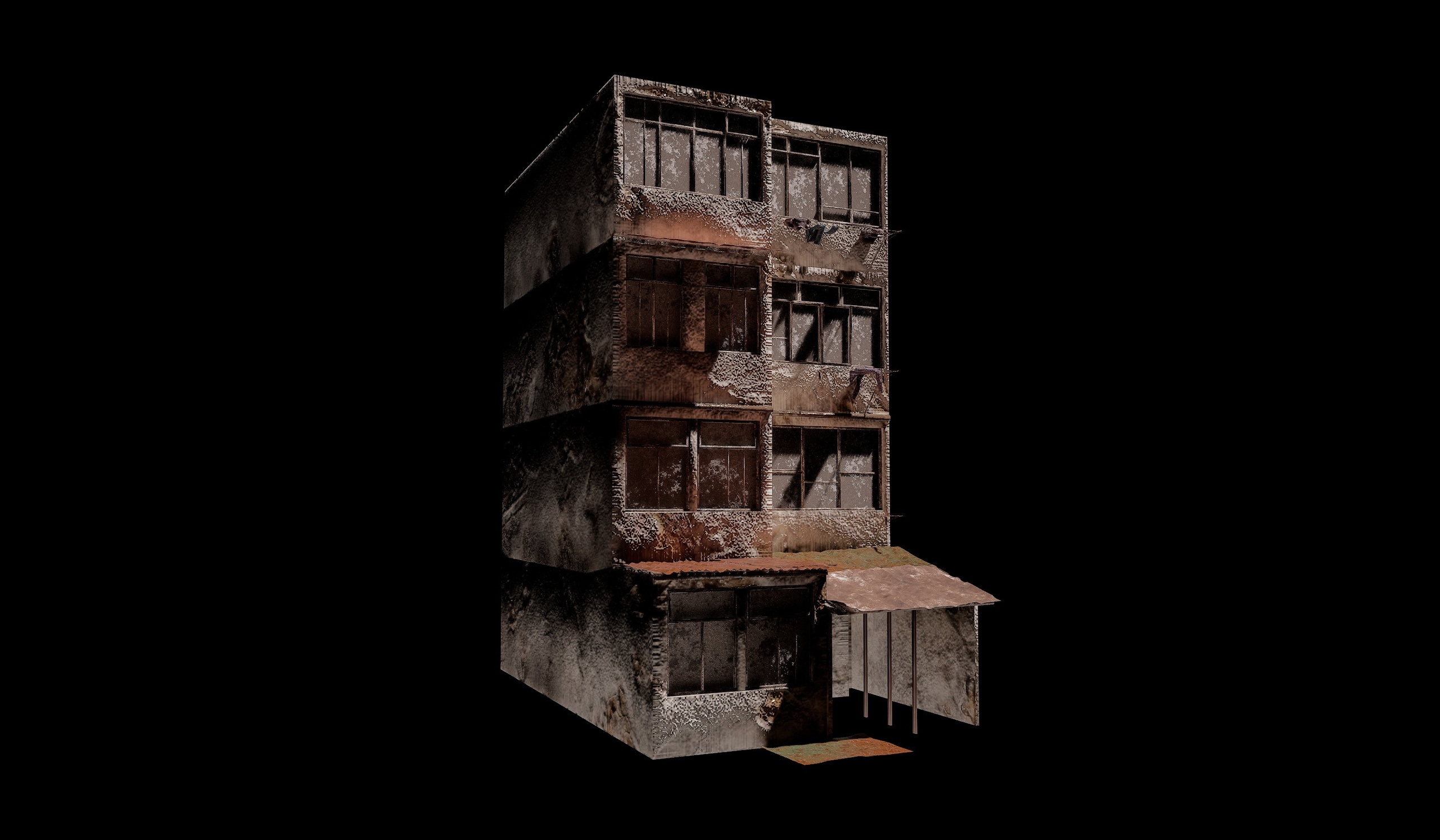 Media 1 for listing Post-Apocalyptic Apartment Building – War-torn | Game Ready Environment Asset