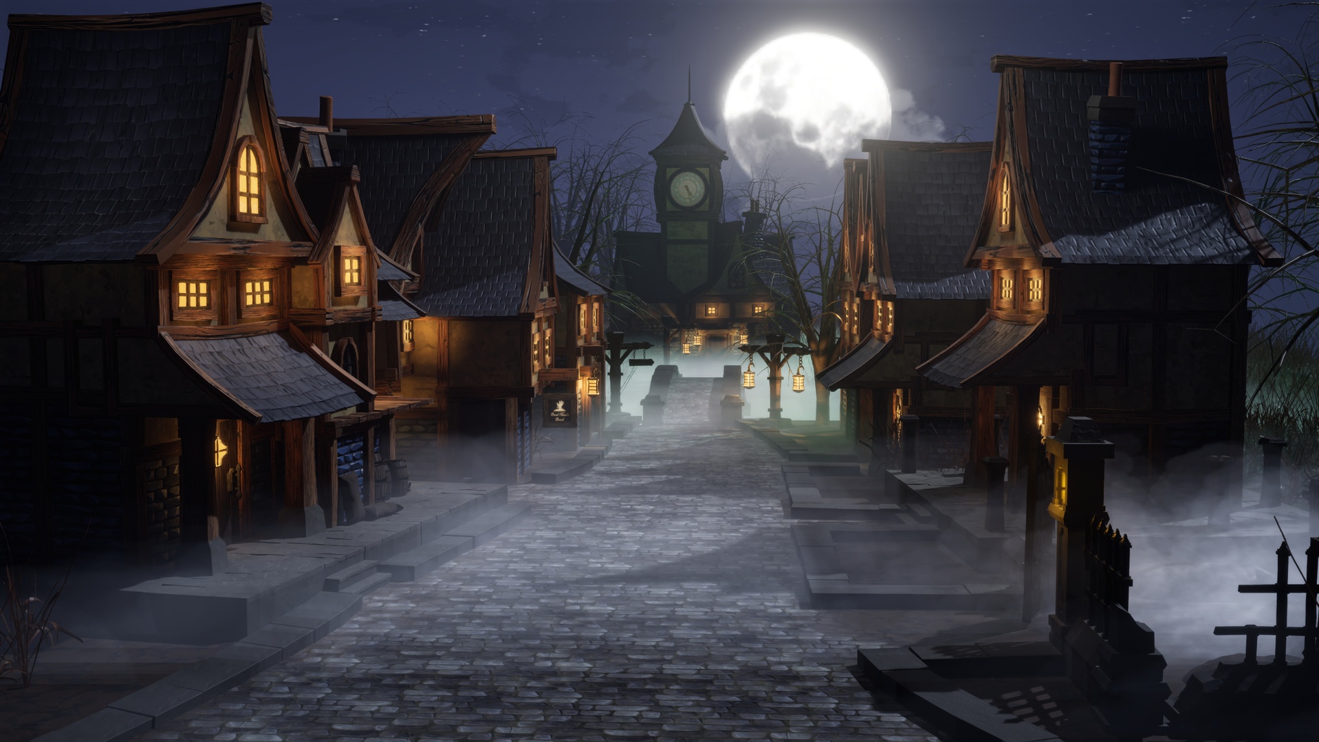 Media 1 for listing Stylized Spooky Town Village Pack