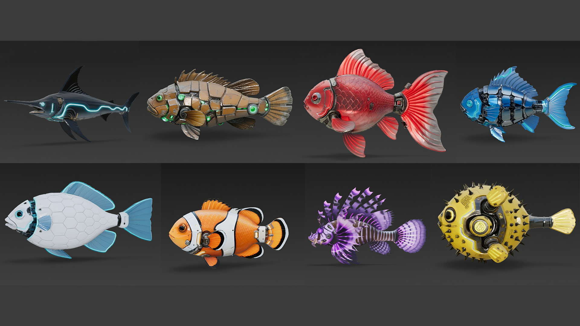 Techbro Fish Cyber Mechanical Fish Bundle Pack | Fab