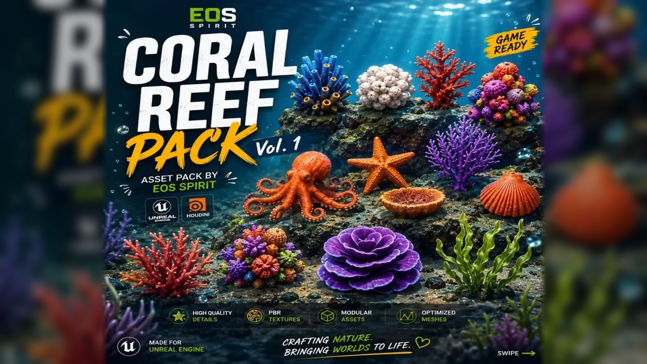 Media 1 for listing Ocean Coral Reef Pack Vol.1 | Under Water 3D Assets