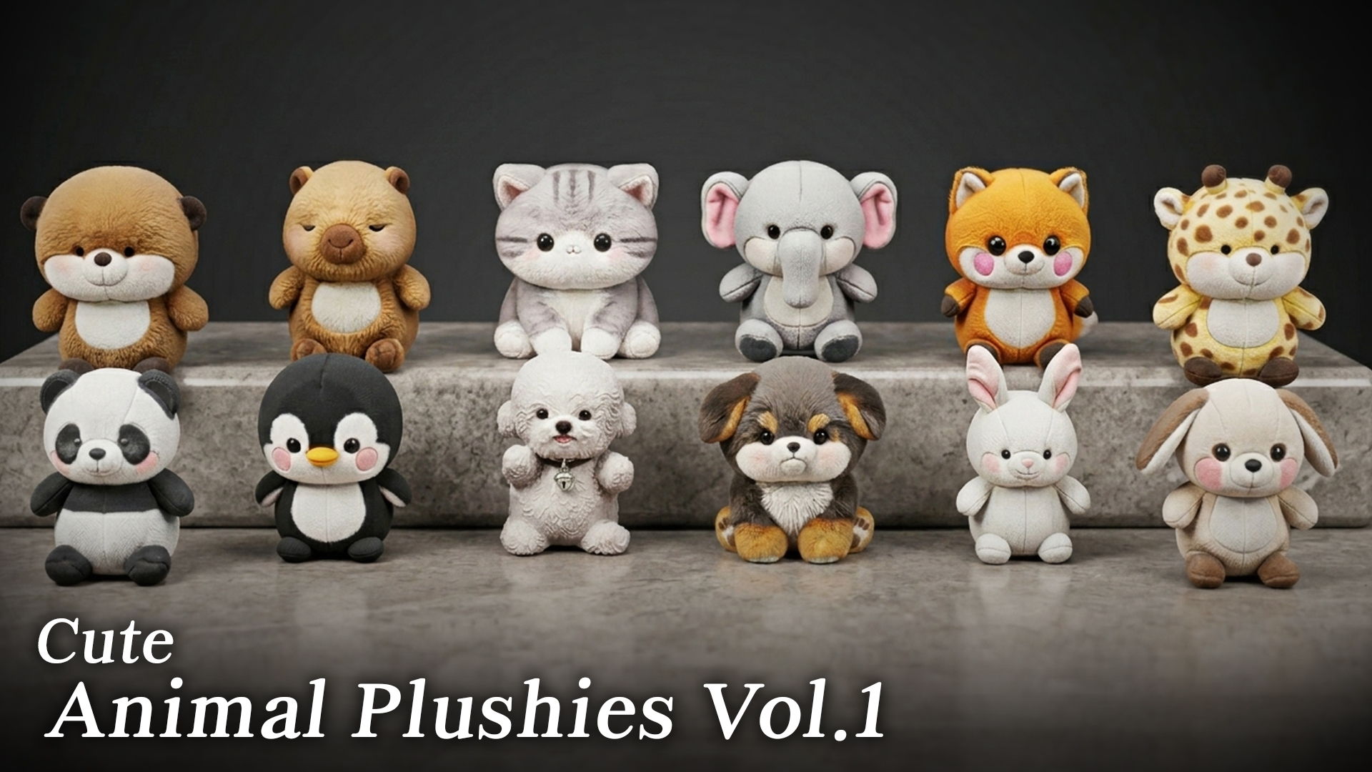 Plushey Cute Animal Plushies Pack Vol.1 | Fab