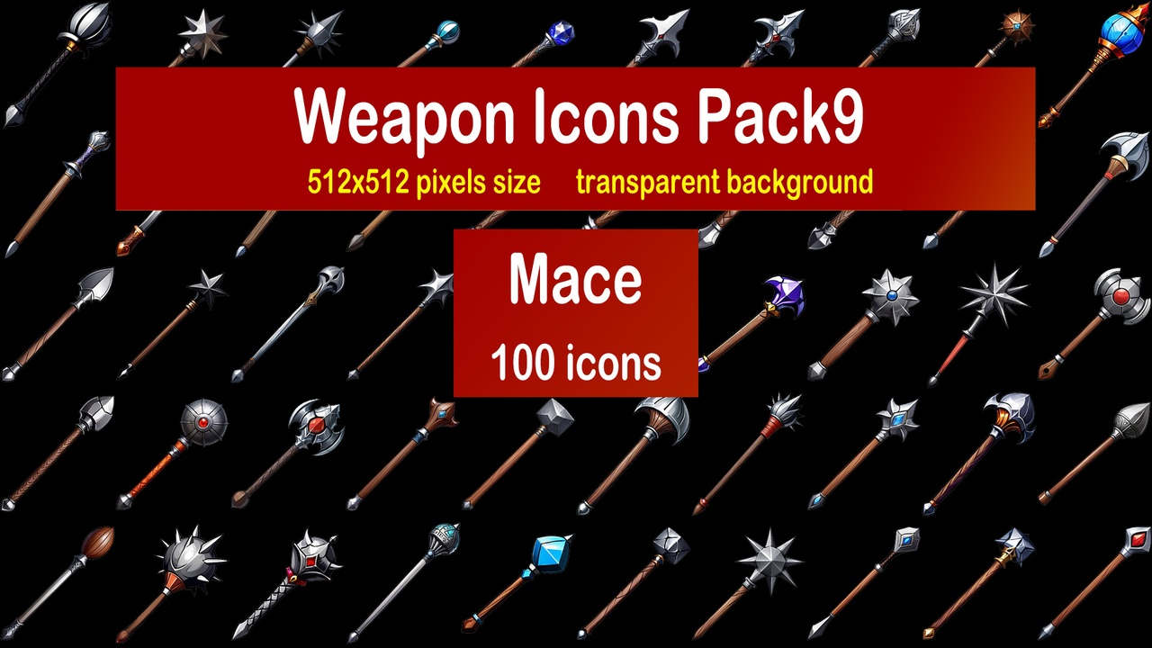 Media 1 for listing Weapon Icons Pack9 - Mace