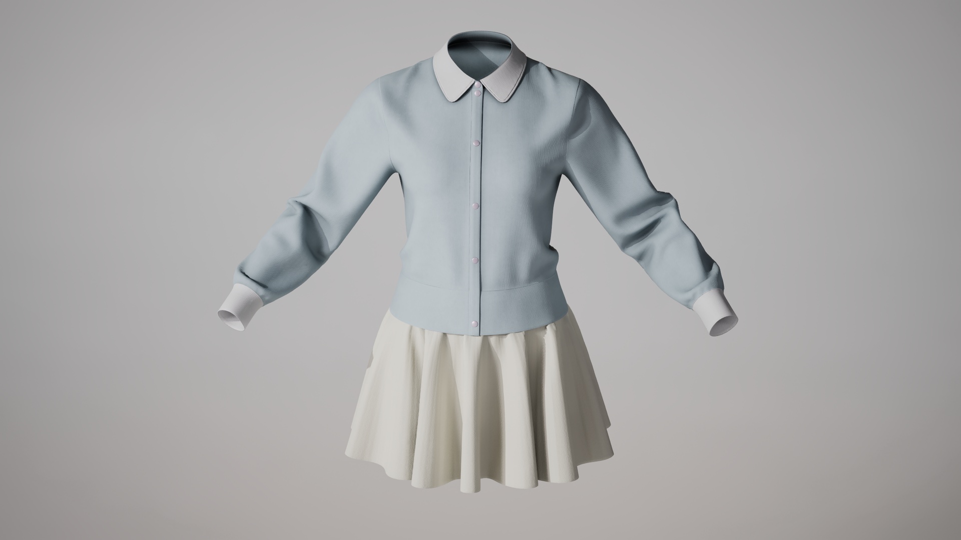 Media 1 for listing Long Sleeve Top & Skirt Set for MetaHuman