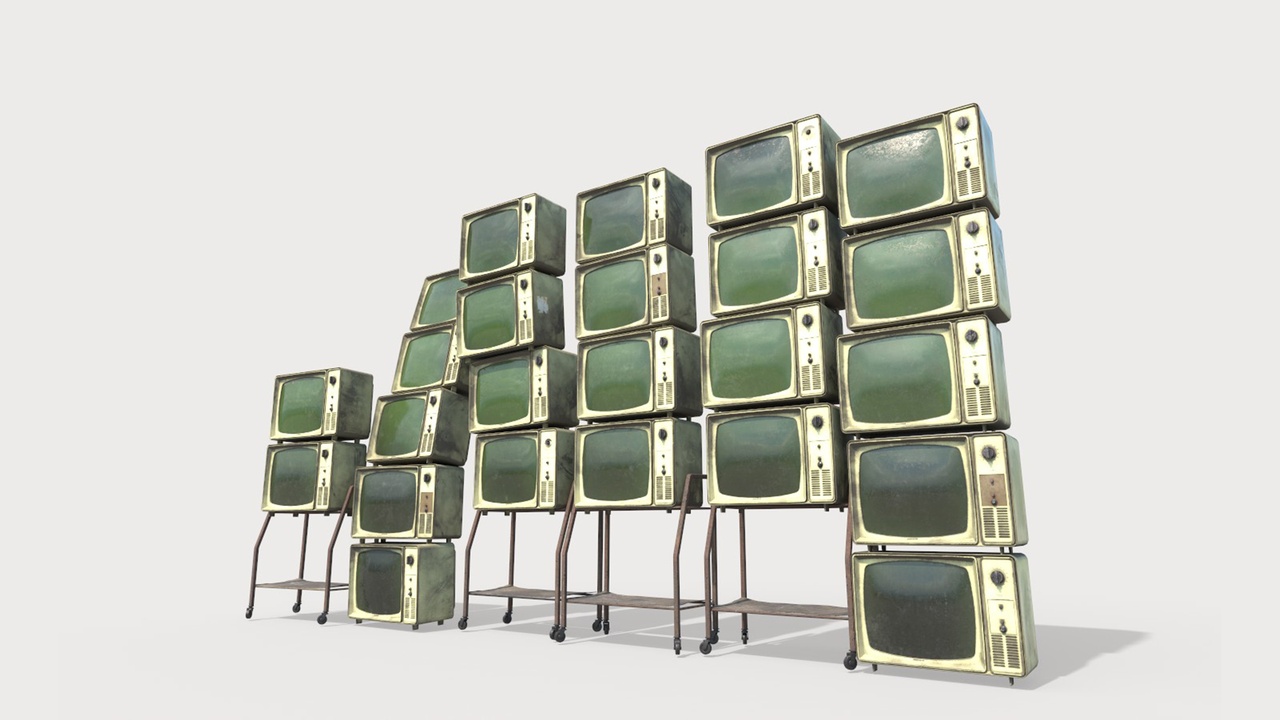 Media 1 for listing Stacks Of Retro Televisions