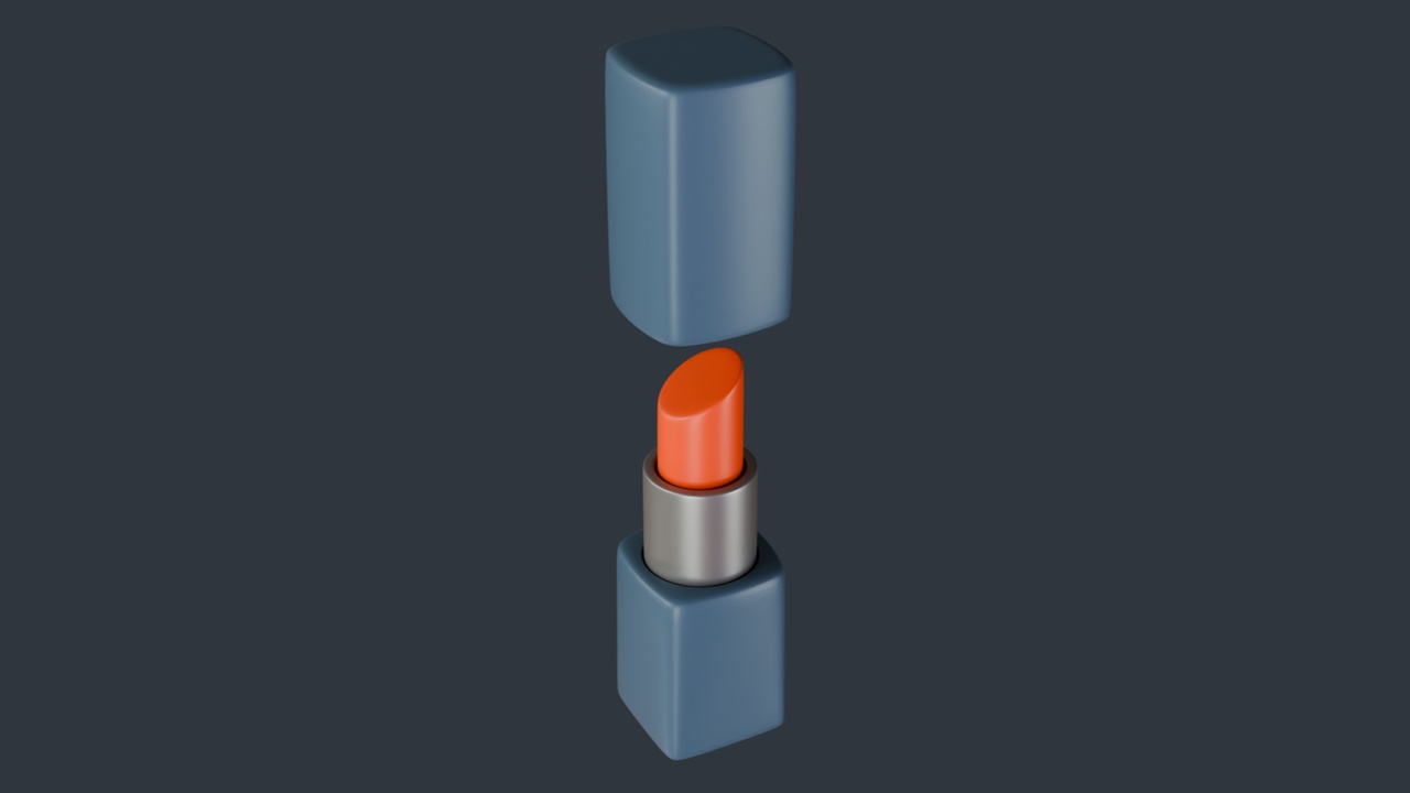 Media 1 for listing Minimal Square Lipstick Tube Cosmetic Packaging Asset