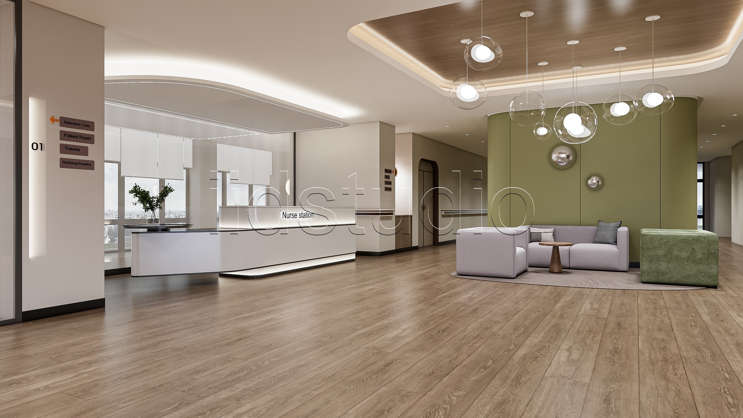 Media 1 for listing Modern Hospital lobby Interior Scene 1