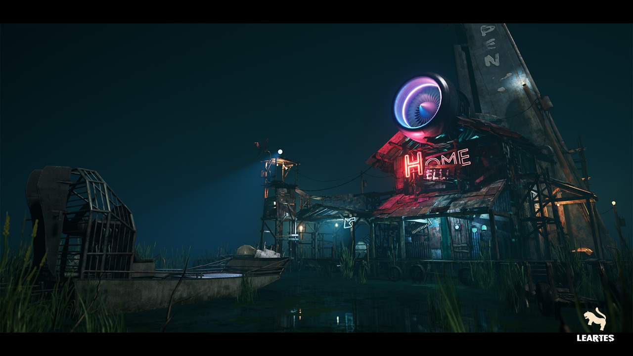 商品 Wetland Sanctuary Environment ( Wetland Sanctuary Cyberpunk Cyberpunk Fantasy ) 的媒体 1