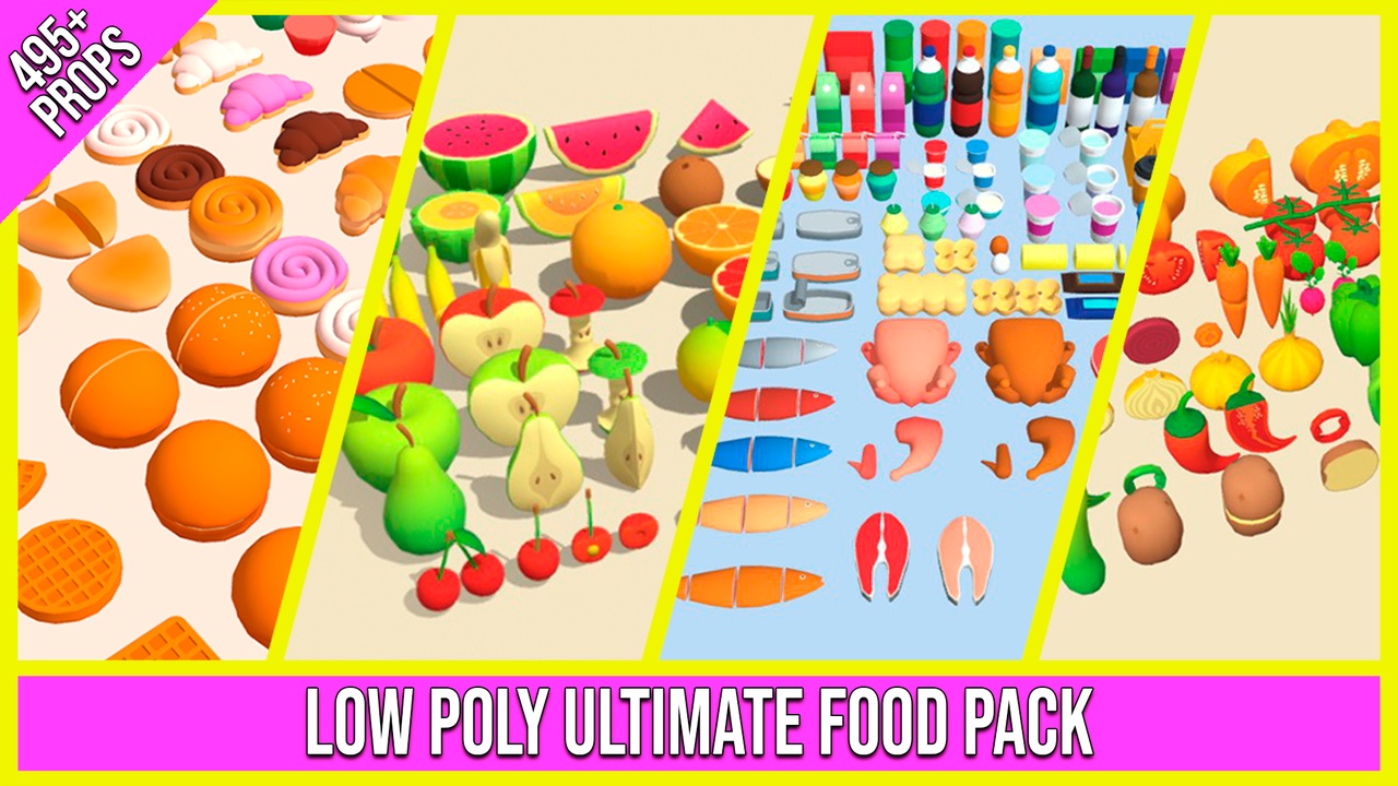 Media 1 for listing Low Poly Ultimate Food Pack (495+ Props)