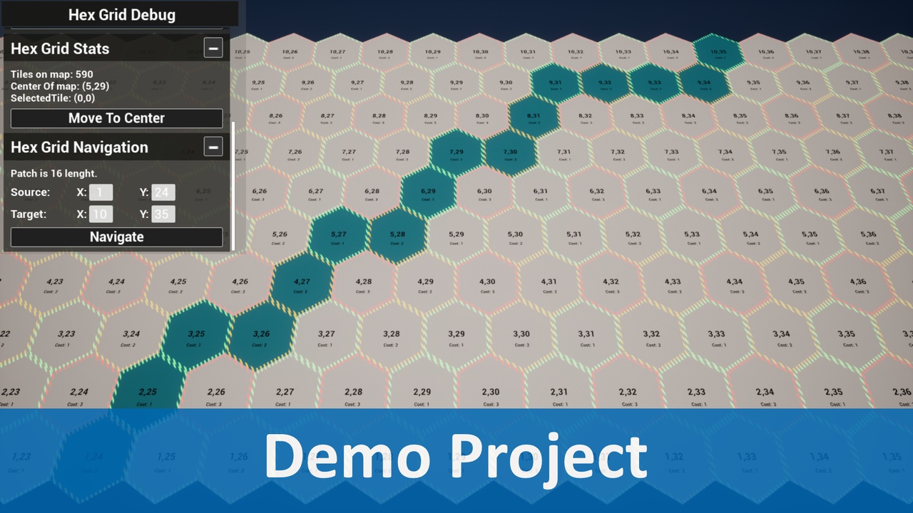 Media 1 for listing HexNav - Simple Hexagonal Grid Navigation Plugin